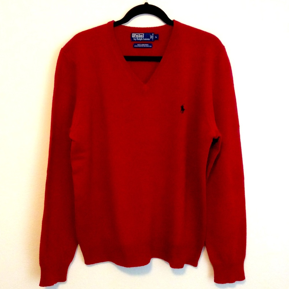 Polo Ralph Lauren 100% Lambswool Sweater Natural Fibers Size L
